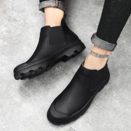 Autumn Men's Shoes Set Chelsea Boots Men's Boots Martin Boots High -top Leather Shoes Casual Shoes And Short Boots Trend