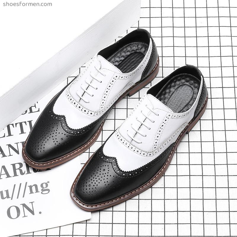 Autumn new Bourke carved men's pointed business casual groom wedding shoes British