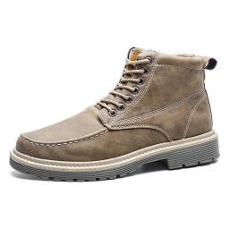 Autumn new British style high -top Martin boots male trendy casual work boots retro fashion men's leather boots