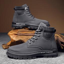 Autumn new Martin boots high -top British men's boots retro leisure workers thick bottom men's shoes