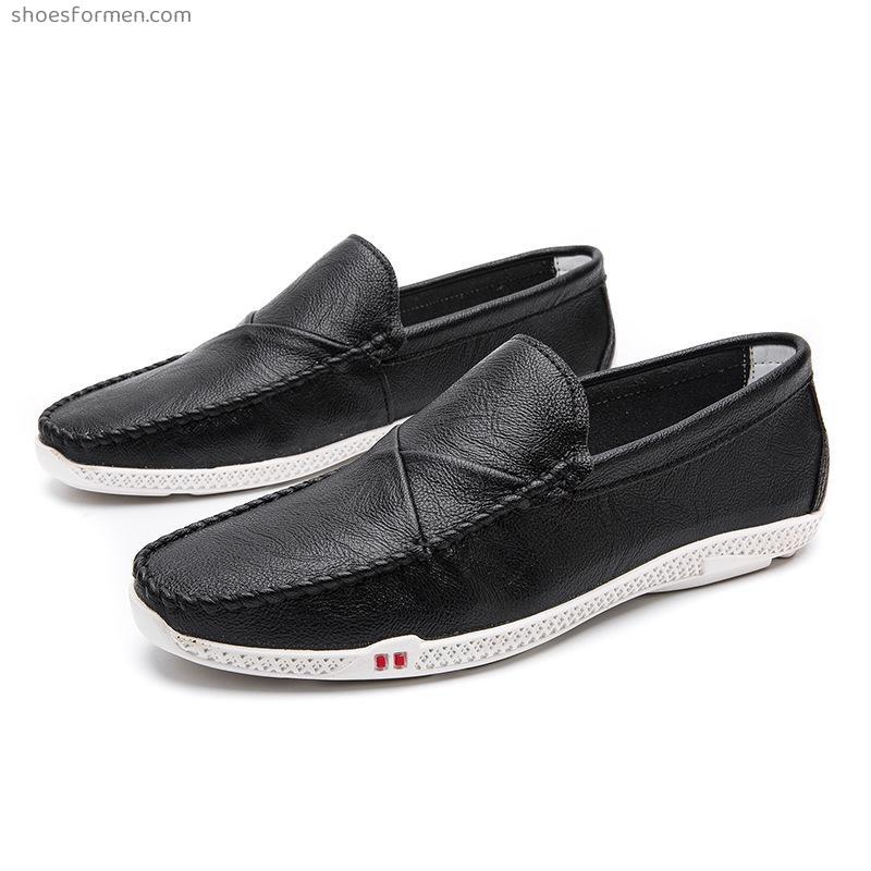 Autumn new bean shoes men's shoes Korean version of summer trend lazy British casual soft bottom soft leather shoes