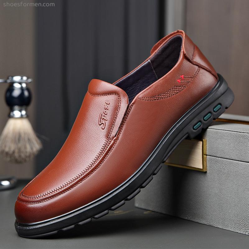 Autumn new business casual men's soft shoes soft middle-aged package father shoes