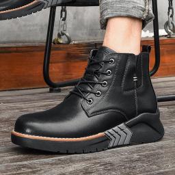 Autumn New Leisure Fashion Men's Shoes Inside The Increasing Series Of Labels Help Retro Personality Martin Boots