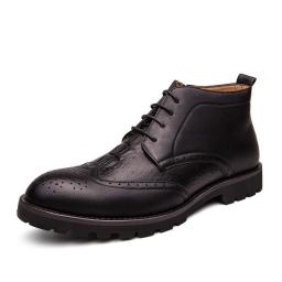 Autumn new men's British wind business shoes casual leather shoes Brock hair stylist Martin shoes