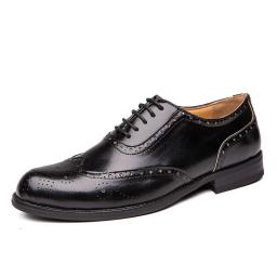 Autumn new men's shoes British Bolk carving low-top leather shoes business casual shoes men's shoes