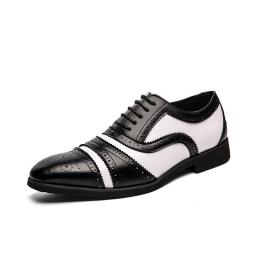 BLoke carving shoes men's fashion color matching plus Oxford shoes British retro business shoes