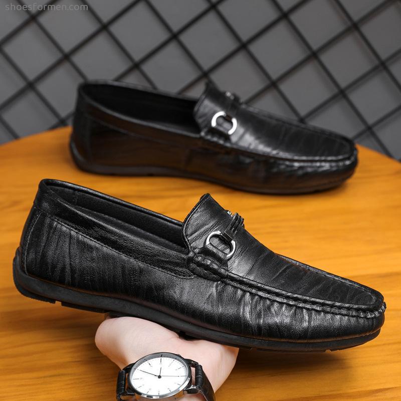 Bean shoes male 2022 spring new casual shoes lazy soft bottom set foot European station Laoff shoes