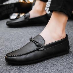 Bean shoes men's spring and summer new set foot casual shoes British men's shoes Laofu shoes breathable soft bottom shoes