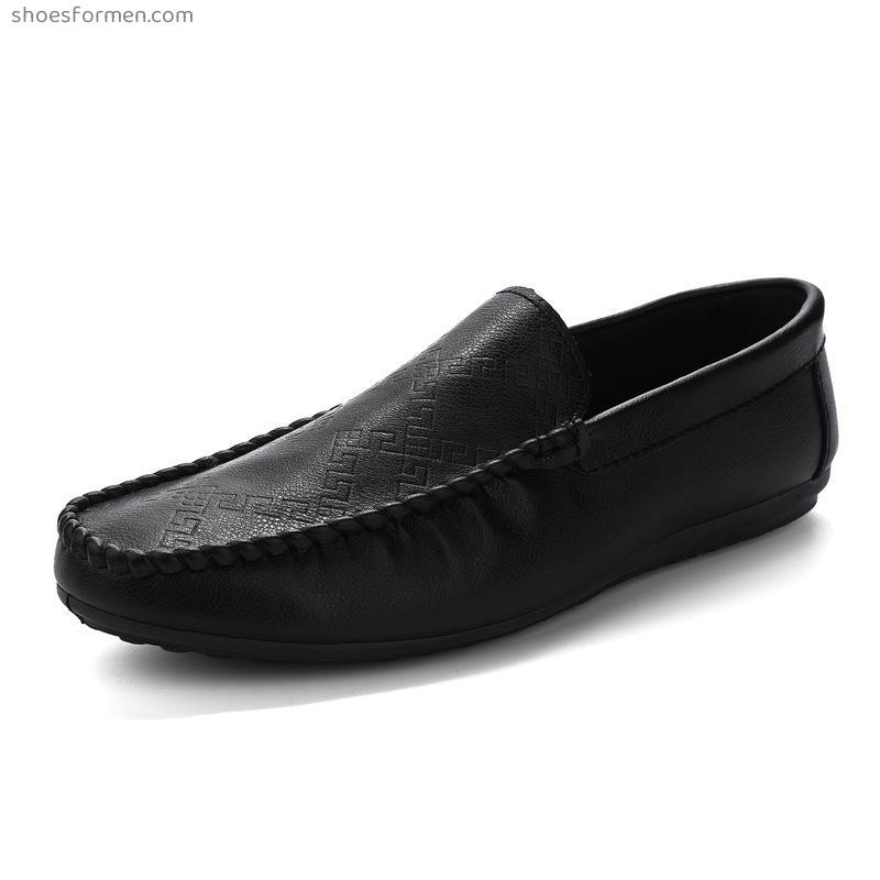 Bean shoes men's summer new breathable soft bottom simple light lazy driving men's shoes La Fu shoes