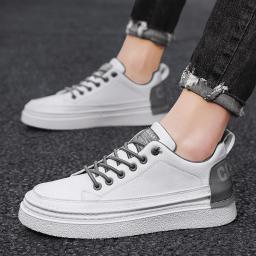 Black casual leather shoes men's simple white shoe leather surface skateboard shoes boys versic spring men's shoes 2022 New