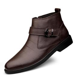 Boot men's 2022 autumn leather boots retro leisure boots in the leather boots, fashion versatile round head Martin boots