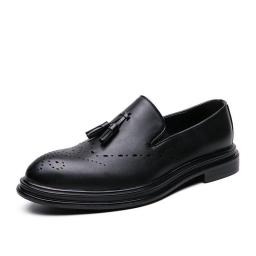 British Set Carrefour Shoe Male Leather Carved Fashion Business Casual Leisure Leather Shoes Male Pointed Oxford Shoes