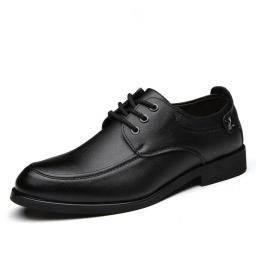 British business casual leather shoes men's lace -up professional work shoes Wedding shoes, young trendy shoes, pointed small leather shoes men's shoes