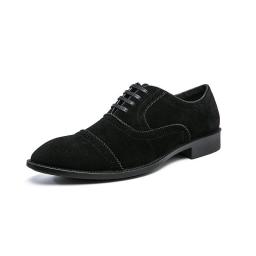 British retro Oxford shoes large size fashion solid color suede shoes black dress suit men's shoes