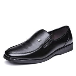 Business Casual Leather Shoes Men's One -foot Lazy Shoes Four Seasons Single Shoes Work Shoes Simple Classic Middle -aged Leather Shoes Men's Shoes