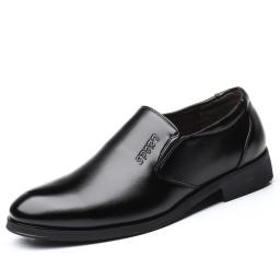 Business casual leather shoes men's pierced lazy shoes low heels professional work shoes four seasons single shoes pointed leather shoes men's shoes