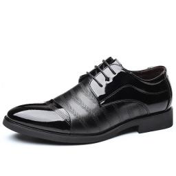 Business casual leather shoes men's pointed professional work shoes patent leather bright noodles formal shoes wedding shoes single shoes men's shoes leather shoes