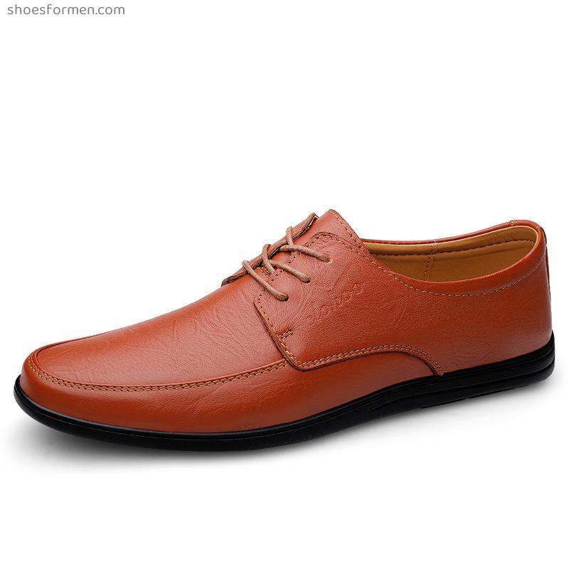 Business casual leather shoes men's soft sole driving shoes are professional work shoes four seasons, two -layer leather men's shoes leather shoes