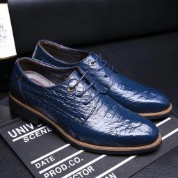 Business Dress Leather Men's Shoes Crocodile Cozy Casual Young Wedding Shoes British Fashion Pointed Shoes