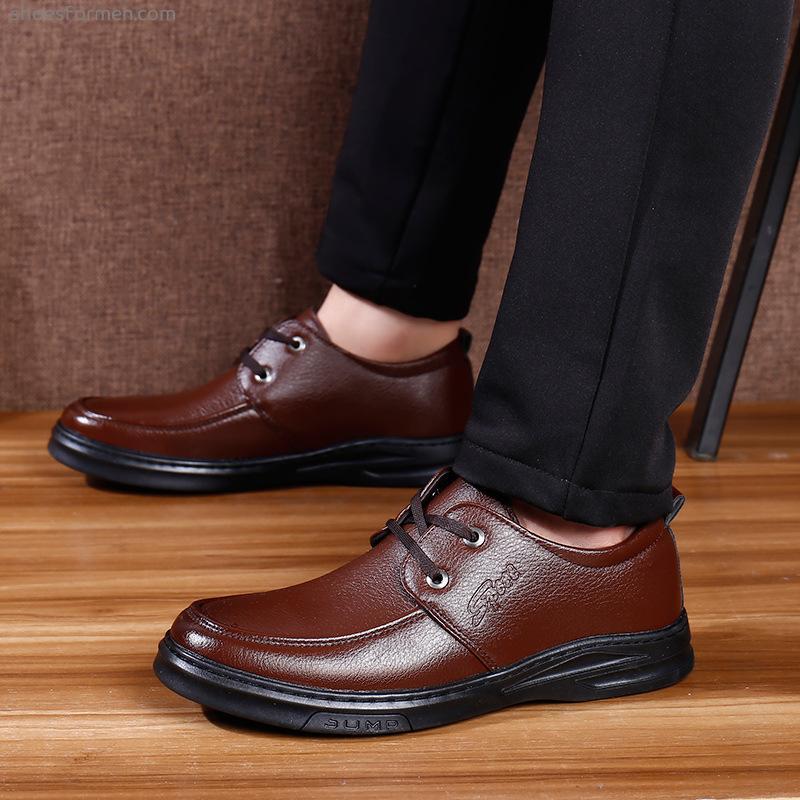 Business facing shoes men's men's shoes spring and autumn youth Korean version of the British black round head casual shoes breathable