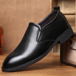 Business Formal Leather Shoes Men's Cowhide Single Shoes Men's Shoes Set Work, Kicking Young People Leather Casual Shoes