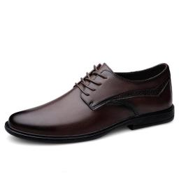 Business formal leather shoes men's casual shoes carved professional work toe -toe layer cowhide single shoes wedding shoes leather shoes men's shoes