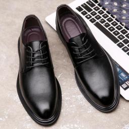 Business formal pointed men's leather shoes summer breathable men's shoes youth leisure groom wedding Korean version of trend shoes