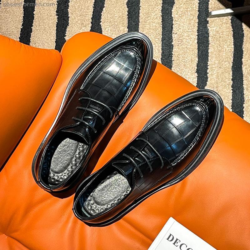 Business leather shoes male stone pattern casual men's leather shoes 2022 new formal dress wedding shoes