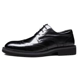 Carved casual shoes men's head layer leather shoes dress business shoes