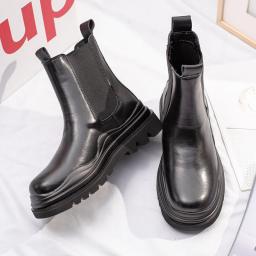 Chelsea Boots Men's Boots British Wind Martin Boots Men's Tide To Help Leather Winter Plus Velvet Boots High Shoes