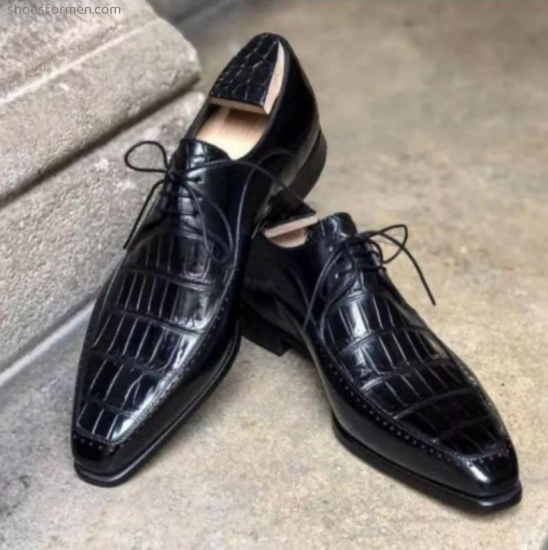 Classic business dress Oxford shoes men's line with low heel PU leather fashion gentlemen banquet dress shoes