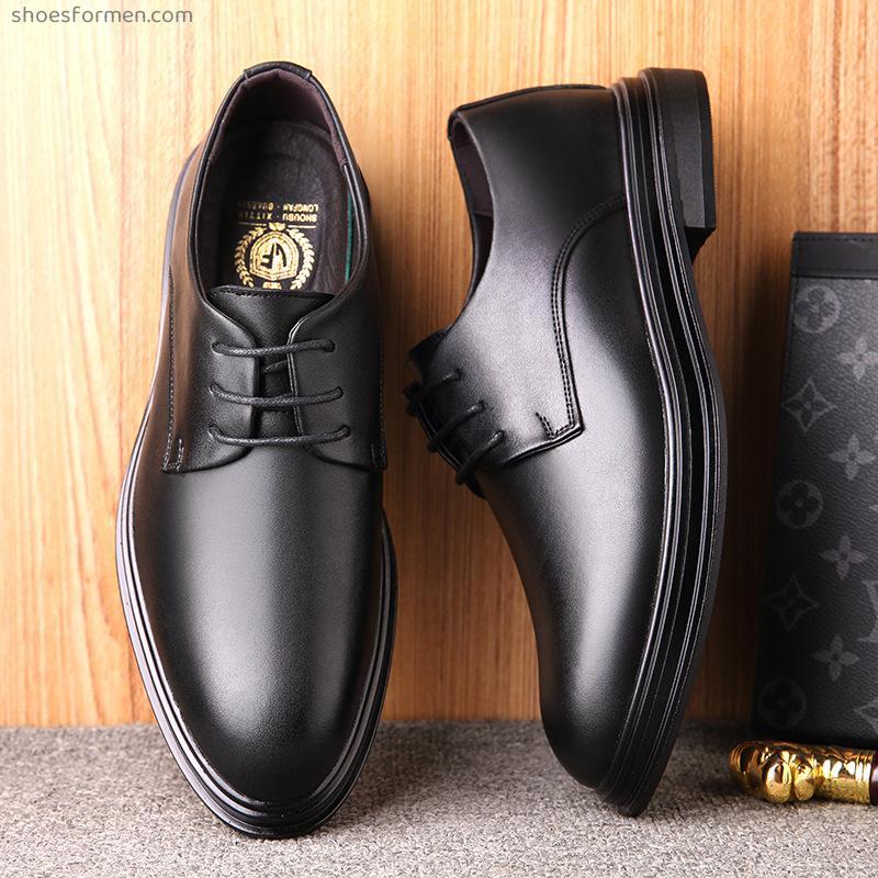 Cowhide Polarized Shoes Business Banquet format Single Shoes British style soft bottom soft leather anti -skid men's work men's shoes