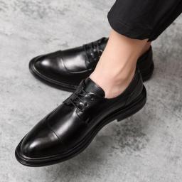 Cross -border Large -size New Leisure Fashion Korean Version Of The Trend British Pointed Men's Low -top Business Format Wedding Shoes