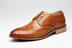Cross-border Large Size 45 Business Men's Shoes 46 Spring And Autumn New BLoke Carving English-风 皮鞋 男
