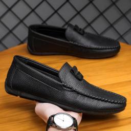 Doudou shoes male spring and autumn models lazy leather shoes British style European station casual loaf shoes versatile trend fashion