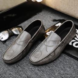 Doudou shoes men's summer new soft bottom breathable casual lazy leather shoes Lefu shoes business shoes men