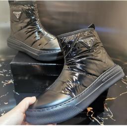 Down Cloth Snow Boots Men's Korean Version Of The Trend Short Tube New Winter Plus Velvet Warm Spot Cotton Shoes One Generation