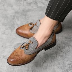 European and American British Anthone Business Casual Shoes Men's Bullock Carving Laofu Shoes