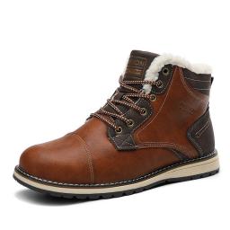 Factory Direct Cross-border 2020 Winter New Large Size Men's Shoes Thick Plus Velvet Snow Boots Waterproof Warm Cotton Shoes