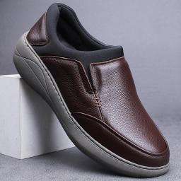 Fall, business leather shoes, male, kraft, thick, wild, men's casual shoes, middle-aged men's shoes
