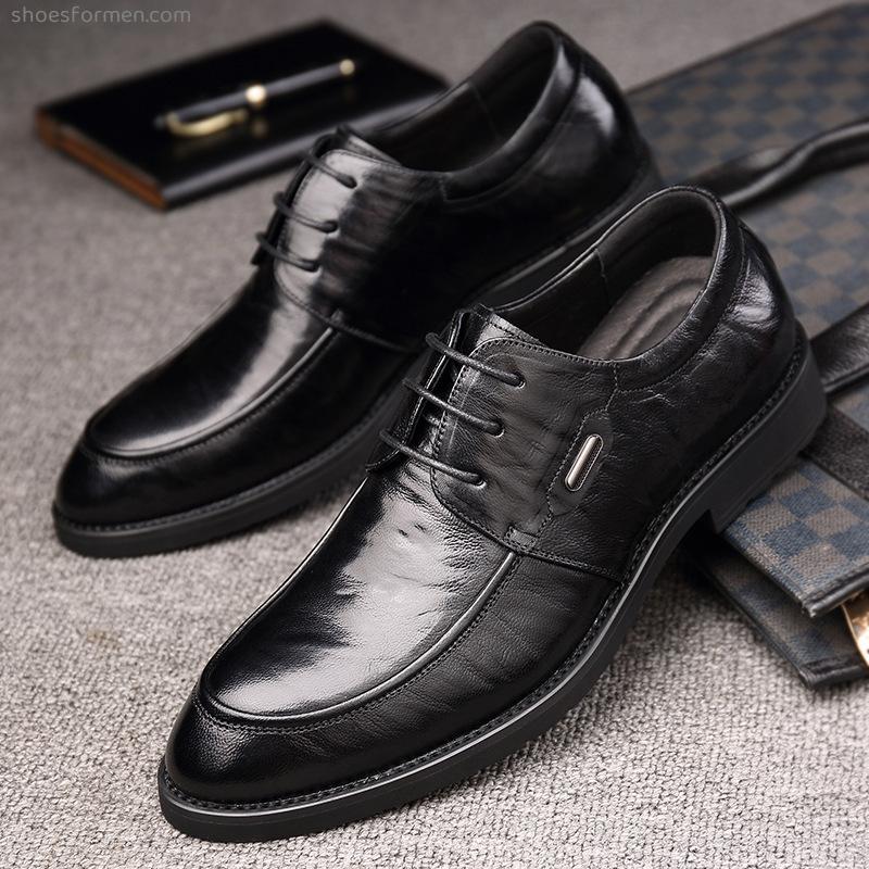 Ferry head layer of sheepskin hand grabs men's shoes autumn new business formal dress soft leather lamb leather lace men's shoes