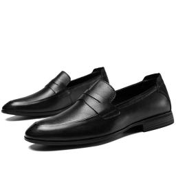 First layer cowhide case foot business dress shoes men's British fashion black west clothing professional shoes men's shoes large size