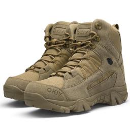 Four Seasons Military Boots Special Forces Hiking Boots Outdoor Waterproof High-help Desert Boots Tactical Boots Large Size Military Shoes Men's Tooling