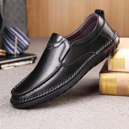 Handmade leather shoes men's summer new leather business casual ventilation kraft soft bottom middle -aged and elderly men's shoes