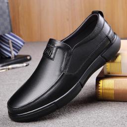 Head layer cowhide business facing shoes male Europe and America thick bottom big head a foot men's single shoes foot casual shoes