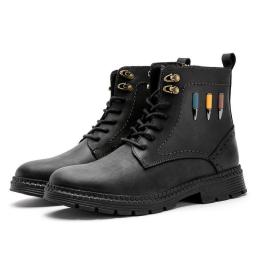 Head layer cowhide fashion workers high -top Martin boots men's autumn and winter new retro leisure height men's shoes