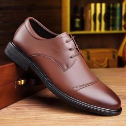 Head Layer Leather Men's Business Casual Leather Shoes Car Stitching Fashion Bright Face Dress Shoes Pinup Wedding Shoes Men