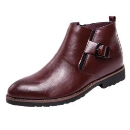 High -top shoes men's Korean version trend wild thick bottom men's shoes men's fashion sports casual Martin boots wine red
