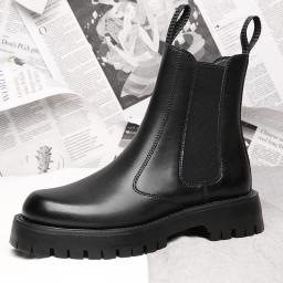 In the thick bottom, the black Martin boots men's leather boots autumn and winter new cotton boots leather men's shoes