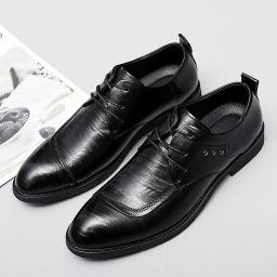 Korean version of the ultra-fiber piercier business faculty shoes male large size professional shoes British fashion casual low-spirited shoes men